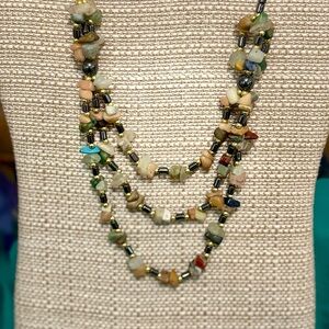 Vintage Hematite with natural stones necklace